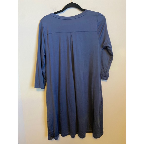 wool& Merino Wool Blend Ombre V-Neck 3/4 Sleeve Tunic Dress Size Large - Picture 5 of 6